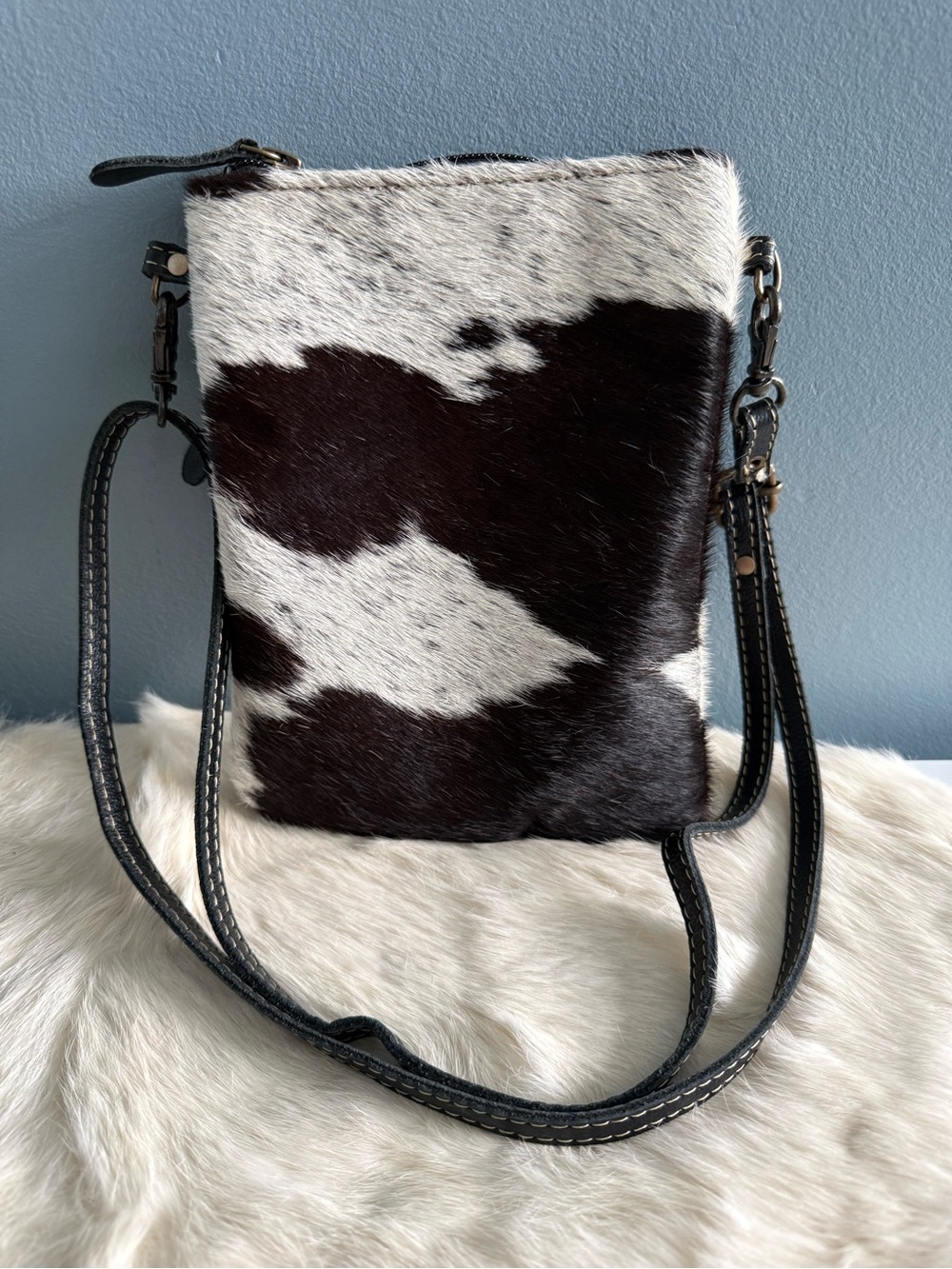 Myra Genuine Leather Hairon Western Crossbody Bag